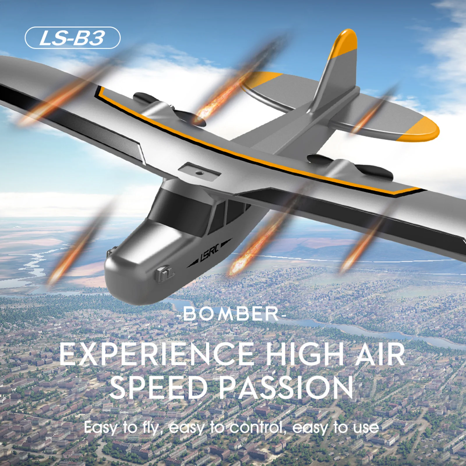 

LSRC-B3 RC Foam Aircraft Plane 2.4GHz Radio Remote Control Gli der Boys Kids Toys Grey