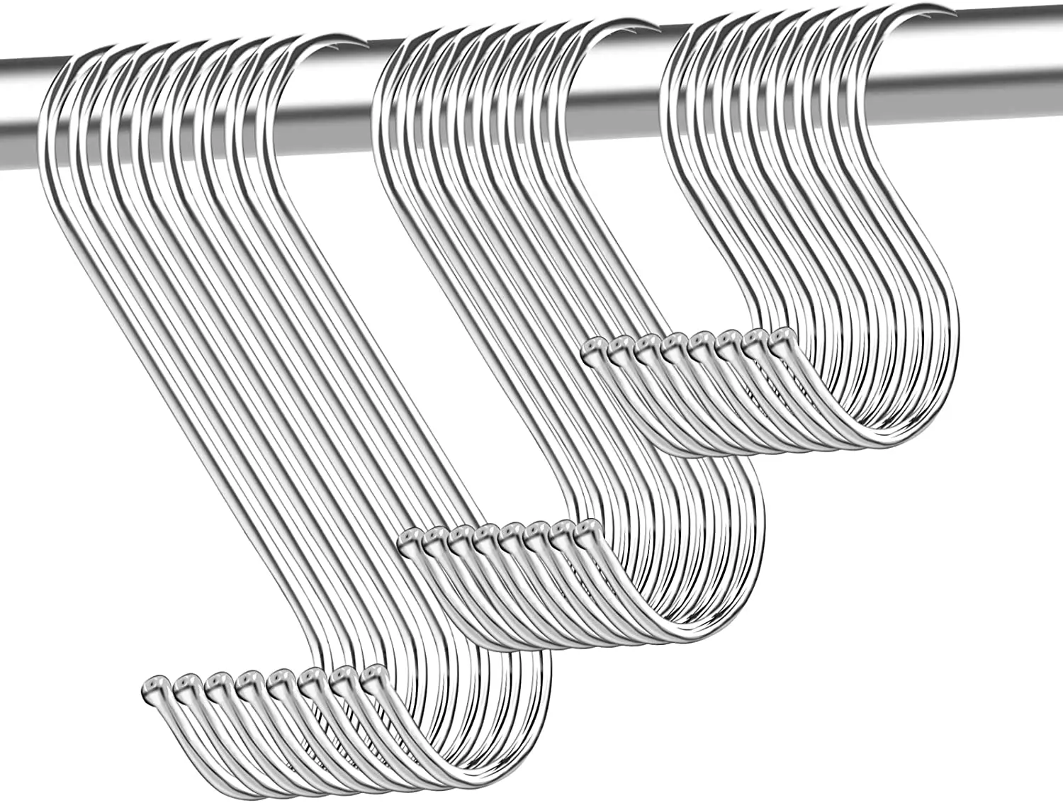 

Stainless Steel S-Shape Hook Kitchen Bedroom Multi-function Railing S Hanger Hook Clasp Holder Hooks Hanging Storage Tools
