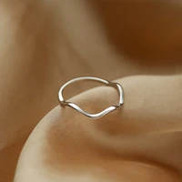 100 solid 925 sterling open rings for women men simple wave line vintage retro anillos party gifts accessories