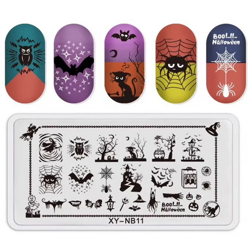 Nail Stamping Plates Cute Animal Image Art Templates Valentines Day Floral Flower Letter Theme Nails Stencils Print Tools |