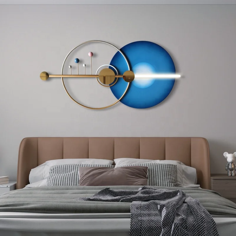

Online Wholesale Luminous Modern Round Metal Wall Decor Overlapping Design