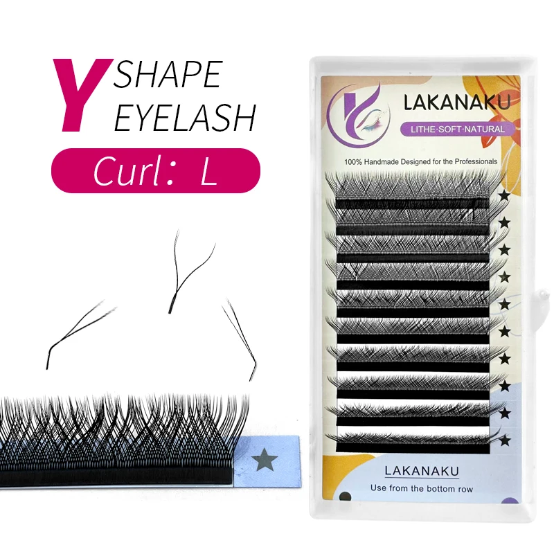 

Lakanaku Y Volume Lashes Extensions Cilios YY C/D/L Curl Russian Eyelash Private Label Supplies Makeup Natural Wholesale Makeup
