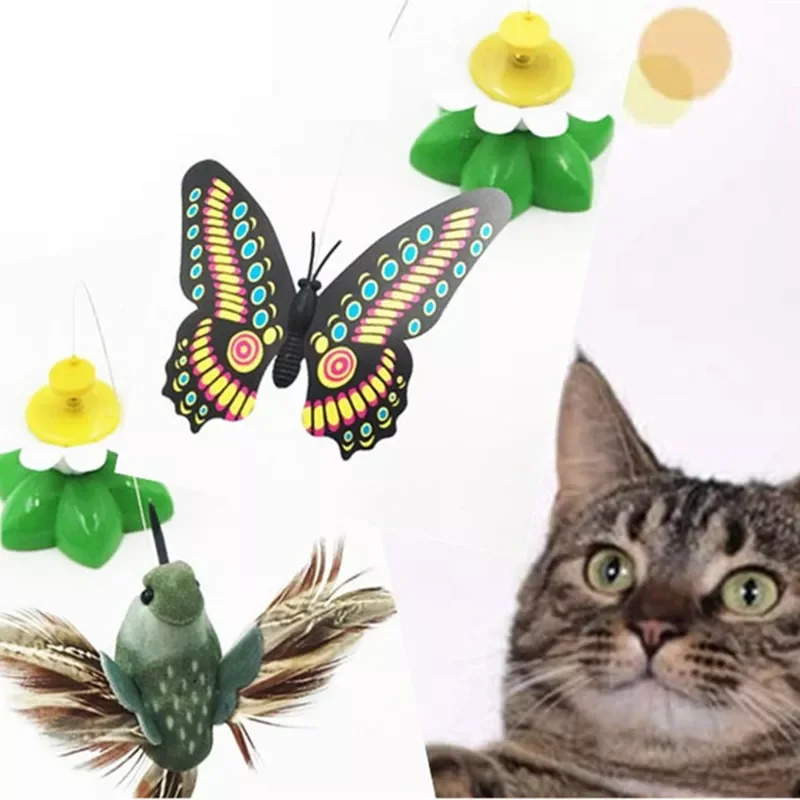 

2022JMT Automatic Electric Rotating Cat Toy Colorful Butterfly Bird Animal Shape Plastic Funny Pet Dog Kitten Interactive Traini