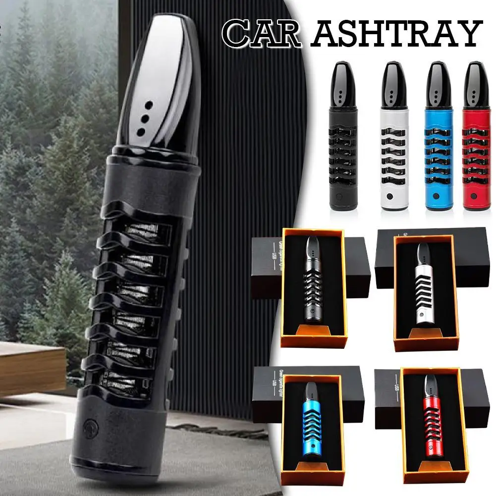 

Rechargeable Environment-friendly Cigarette Sleeve Car AshtrayDoes Not Drop Ash With USB Rechargeable Lighter Car Accessories