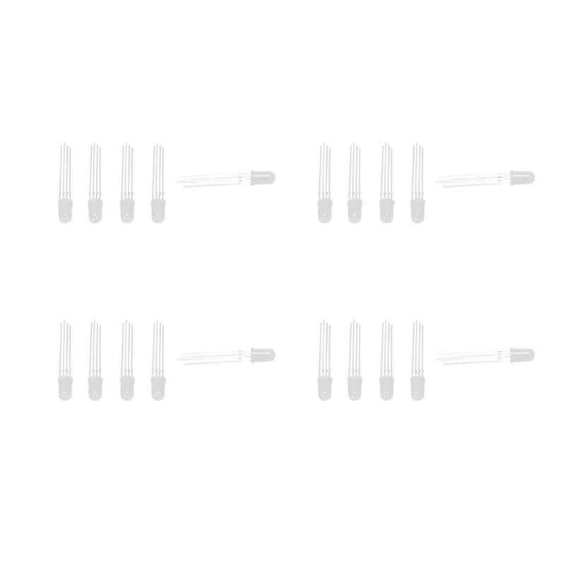 

200 Pcs 5Mm Round Head Common Cathode RGB Light LED Emitting Diodes