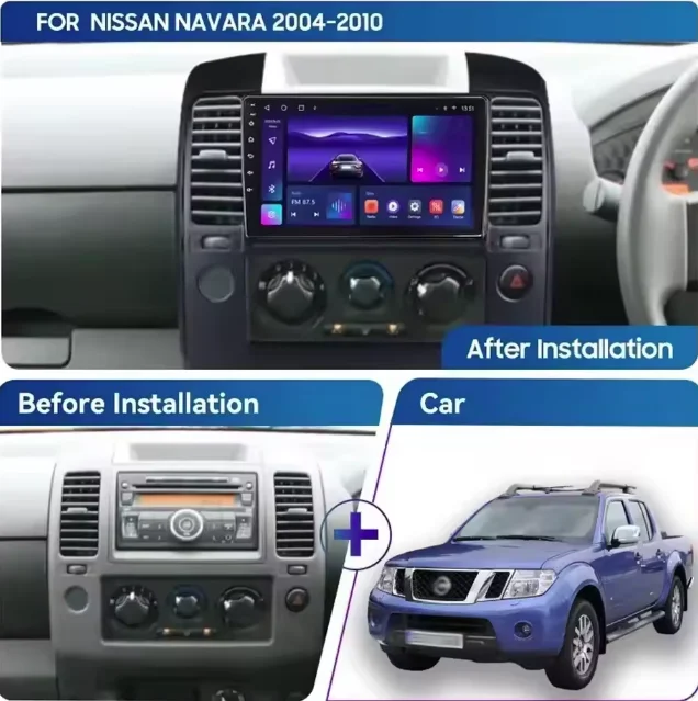 Фото 9-дюймовый Android 13.0 4G + 64G для Nissan Navara 2005-2012 Автомобильный GPS-навигатор Мультимедийный плеер Радиомагнитофонный рекордер Головное устройство Carplay №1