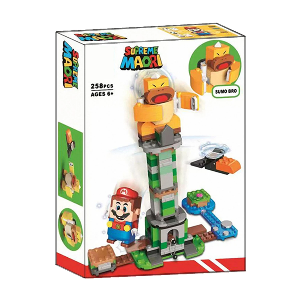 

Super Mario Toys Adventure TV Game Topple Falling Tower Expansion Question Building Blocks Toys Bricks Kids Figures Kid Gift Boy