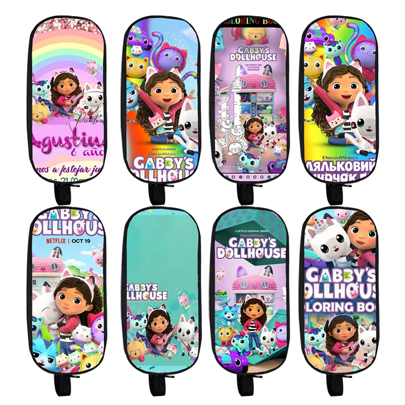 

Косметичка для кукольного домика Gabbys, 3D аниме, косметичка, чехол для карандашей, мультяшный домик для кукол Габби, школьные принадлежности, канцелярские принадлежности для подростков