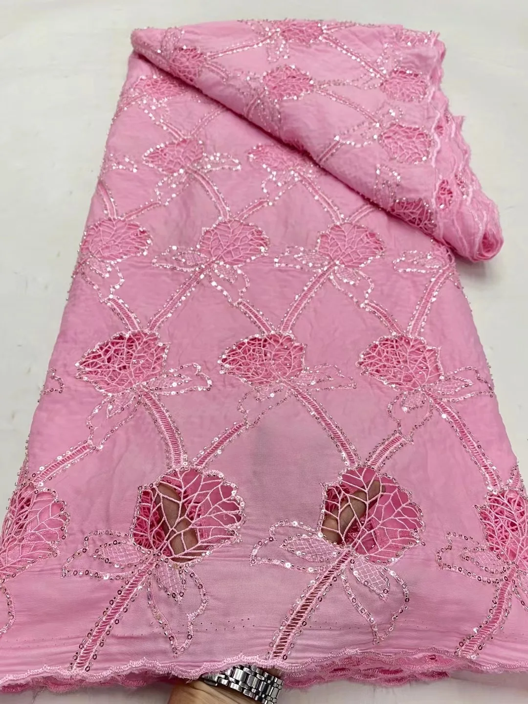 Африканская нигерийская тюлевая кружевная ткань для шитья свадебного платья