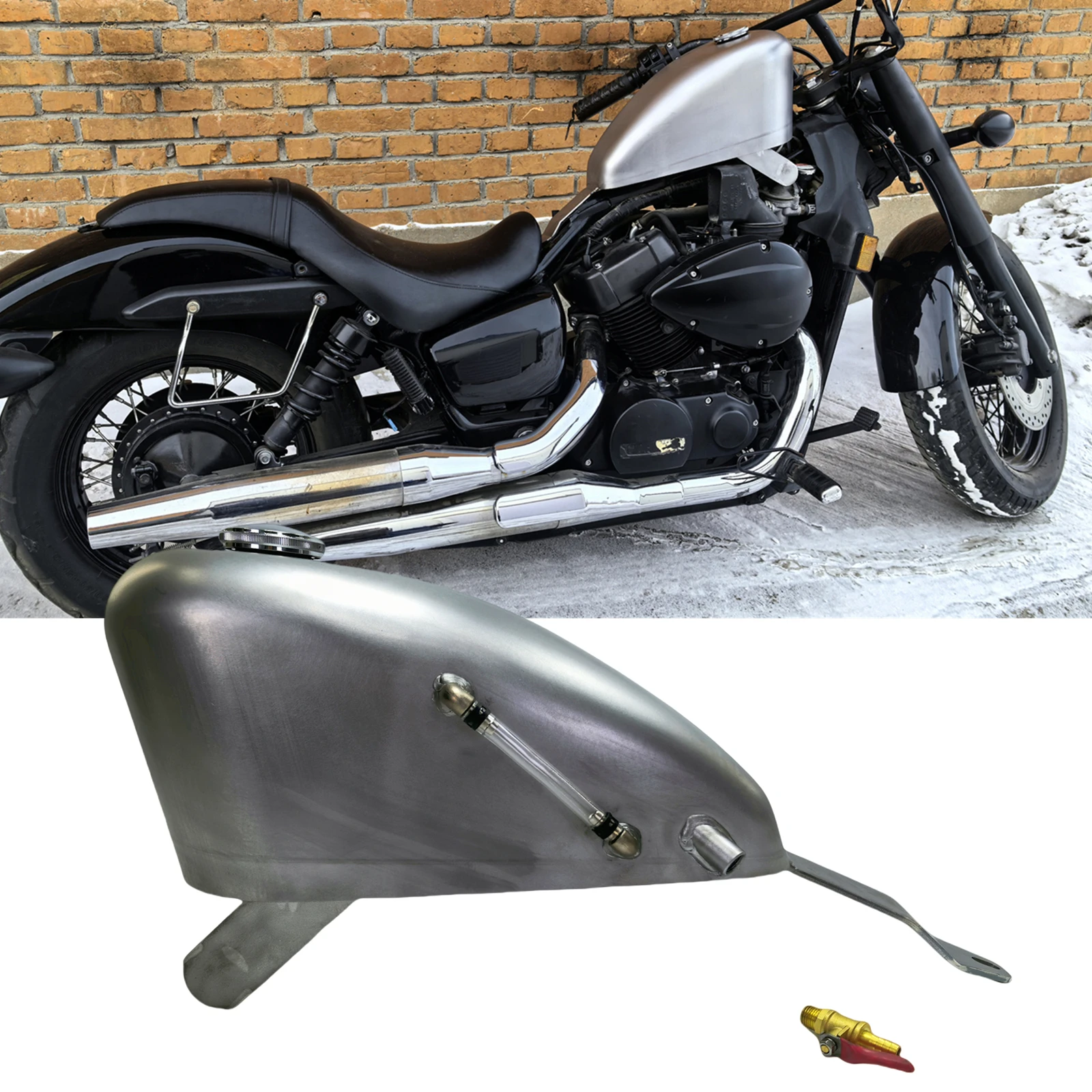 Фото Мотоциклетный топливный бак на 9 литров, винтажный, для Honda VT750 SHADOW750 2004-2009, карбюраторная версия №2