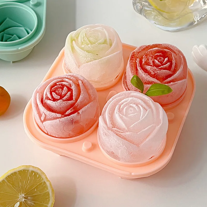 

Rose Ice Hockey Silicone Mold Homemade Dessert Drink Ice Mold DIY Household Ice Maker Coffee Ice Cream Mould Kitchen Home Gadget
