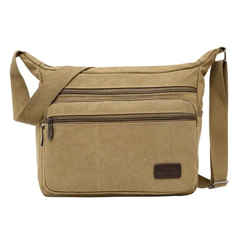 

New Wear-Resistant Canvas Shoulder Bag Men Korean Style Messenger Bag Fashion Trendy Simple Men's Bag Casual Sports Outdoor Bag