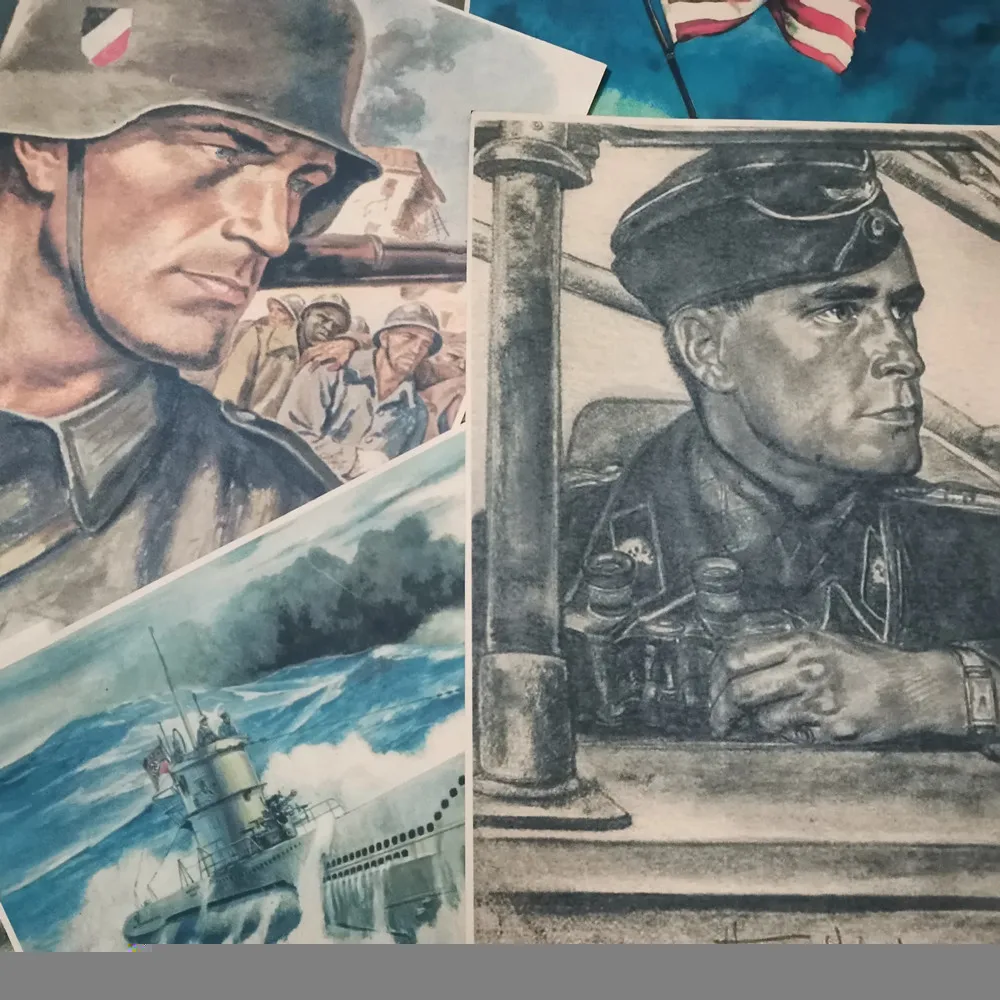 ВИНТАЖНЫЙ ПЛАКАТ Танк корпус времен Второй мировой войны оружие вермахта постер