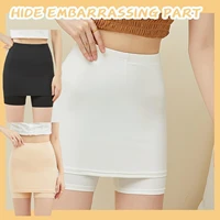 flarixa ice silk high waist safety pants boxer women thin sliming shorts skirt summer womens seamless layer shorts double a8g9