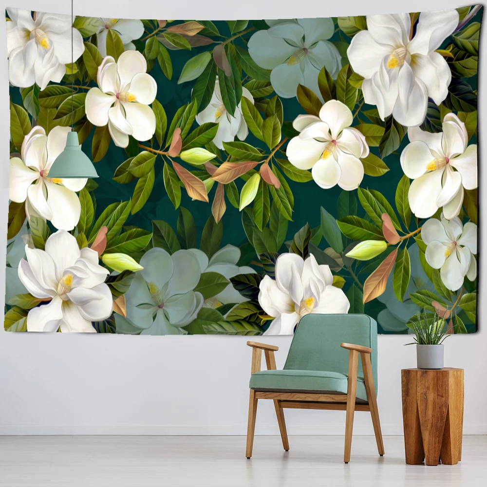 

3d Print Fashion Tapestry Colorful Printed Tapestry Flower green Plant Wall Hanging Hippie Mandala Art Home Decorations