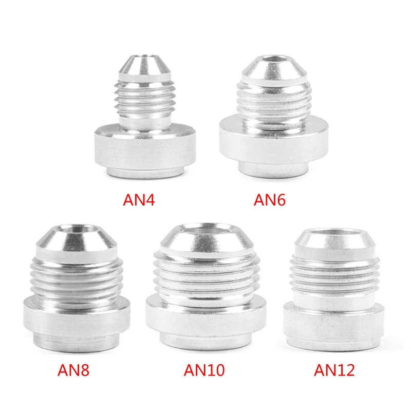 

AN4 AN6 AN8 AN10 AN12 Male Flare Weld On Fitting Bung Adapter for Fuel Oil Hose Tank Aluminum Duable