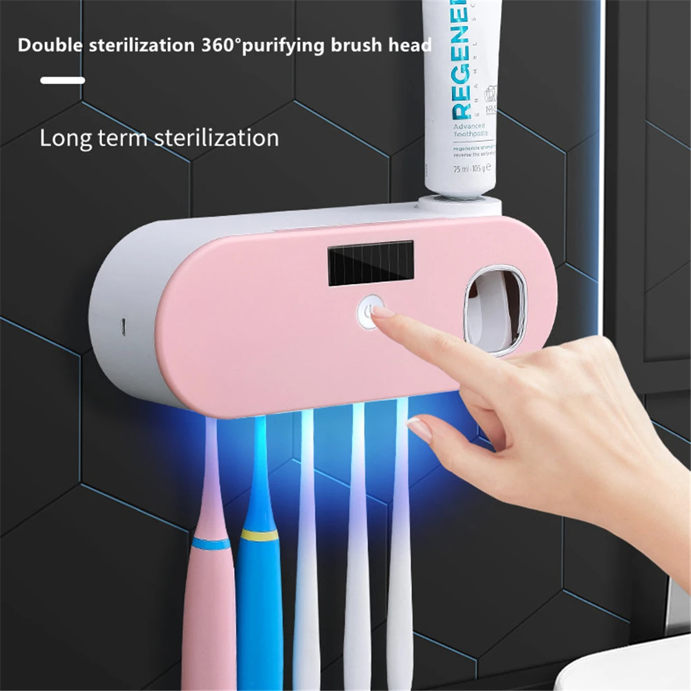 УФ-держатель для зубных щеток без перфорации с автоматической соковыжималкой