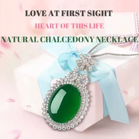 noble temperament emerald chalcedony pendant necklace gifts for women