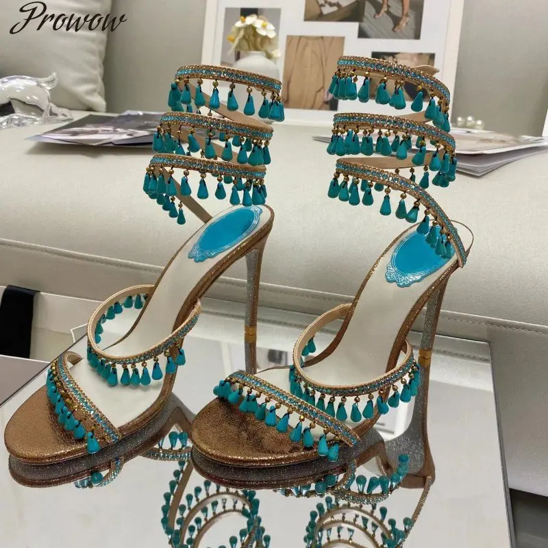 

Crystal Diamonds Cross Band Sandals For Women Stiletto Heel Fashion Slides Summer Female Dress Shoes New Opened Toe Party Mules