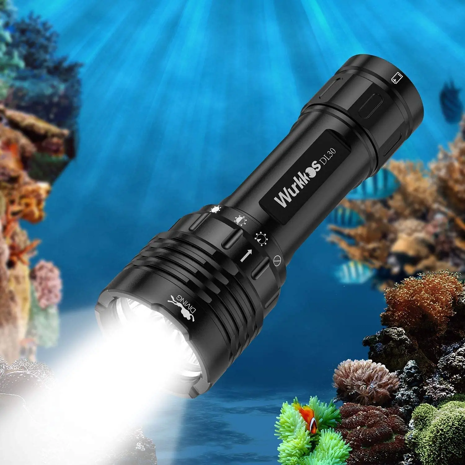 

DL30 Diving LED Flashlight, 3600 Lumens, 3 Pcs 90CRI LED, IPX-8 Waterproof
