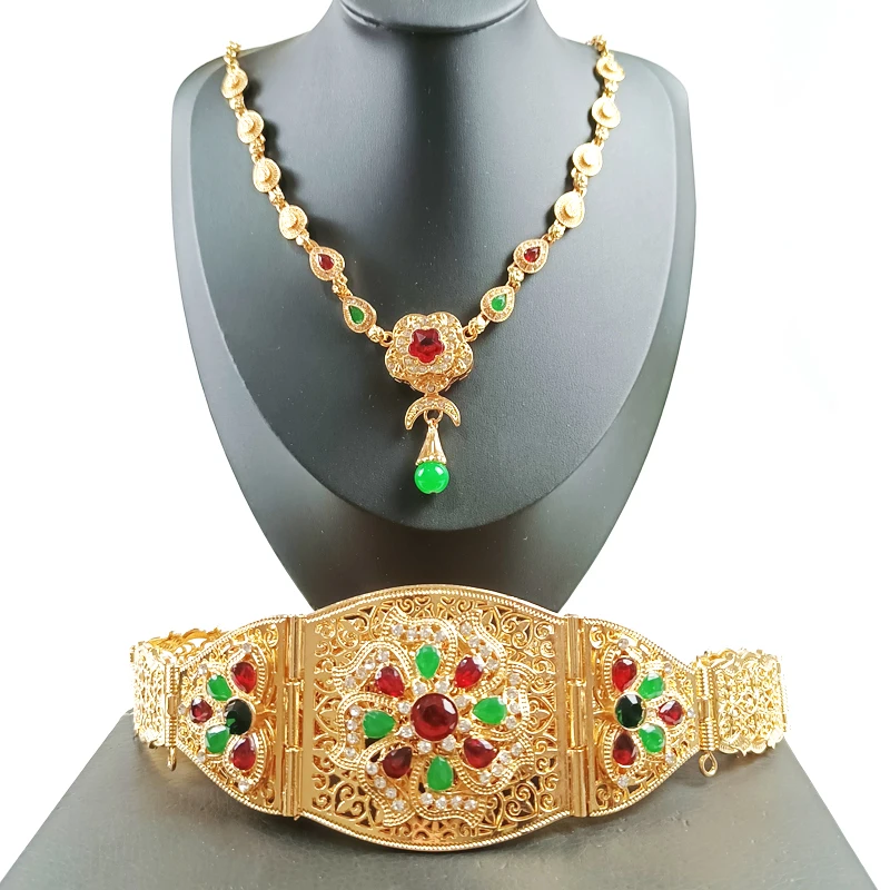 

Classic French Woman Moon Drop Necklace Moroccan Style Wedding Belt Arabic Woman Necklace Japanese Bride Jewelry Wife Gift