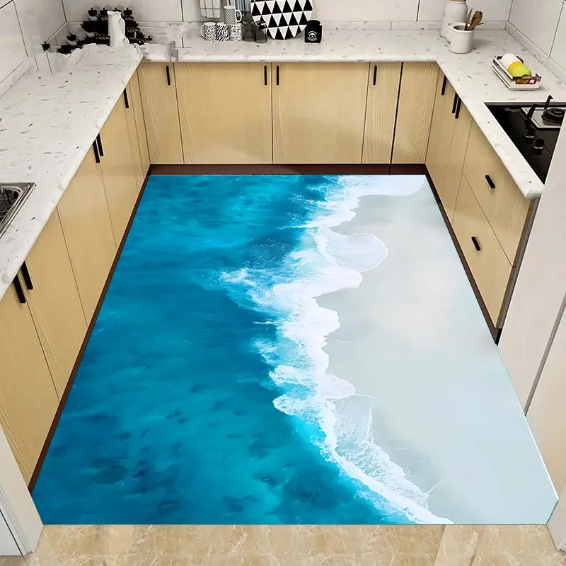 

Cobblestone Beach Starfish Carpets Rugs for Living Room Bedroom Decorative,Doormat Kitchen Bathroom Non-slip Floor Mats Area Rug