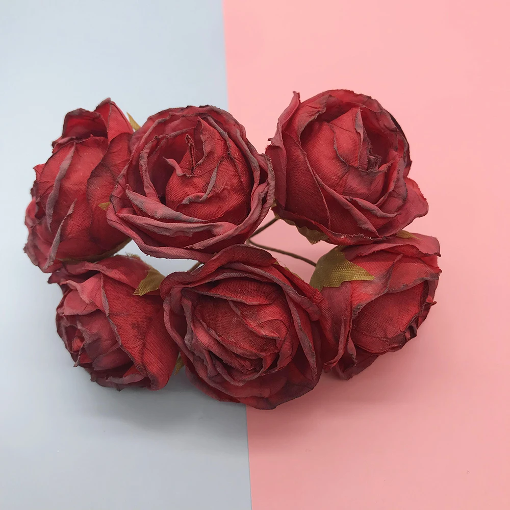 

Искусственные шелковые розы, 6 шт.