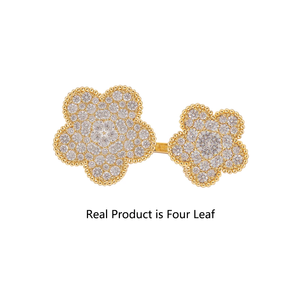 Кольцо из стерлингового серебра 925 пробы VC&ampA Two 4 Clover Full Star с цирконом ювелирные