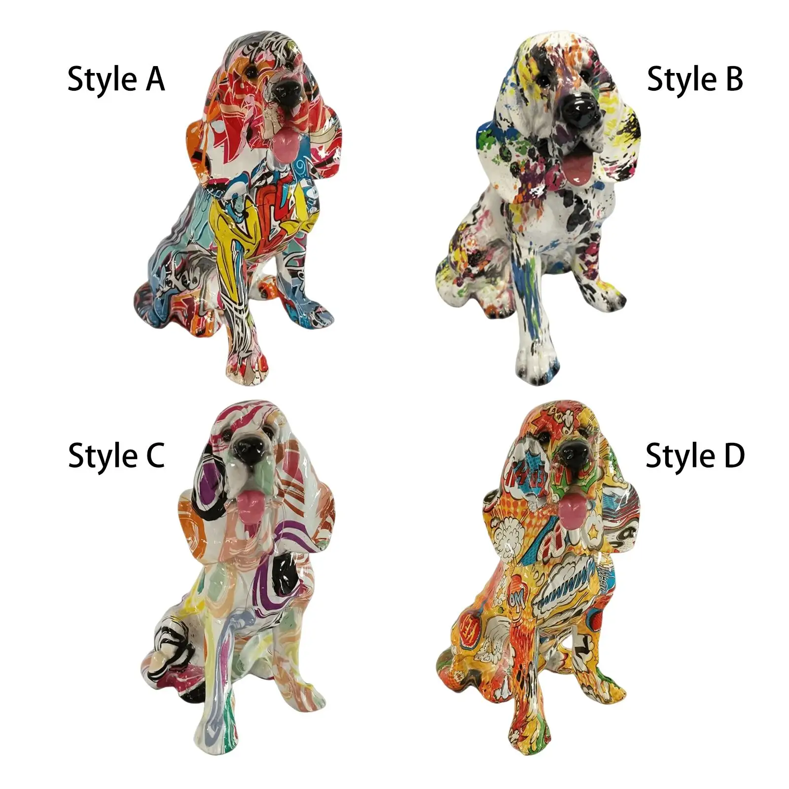 

Colorful Dog Statue Animal Figure Statue Craftwork Home Decor Resin Crafts