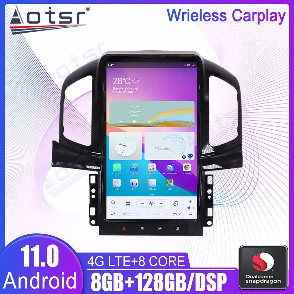 

Автомобильный мультимедийный радиоплеер Android, стерео для Chevrolet Captiva 2013-2017, GPS навигация, головное устройство Qualcomm Snapdragon Carplay, 1 Din