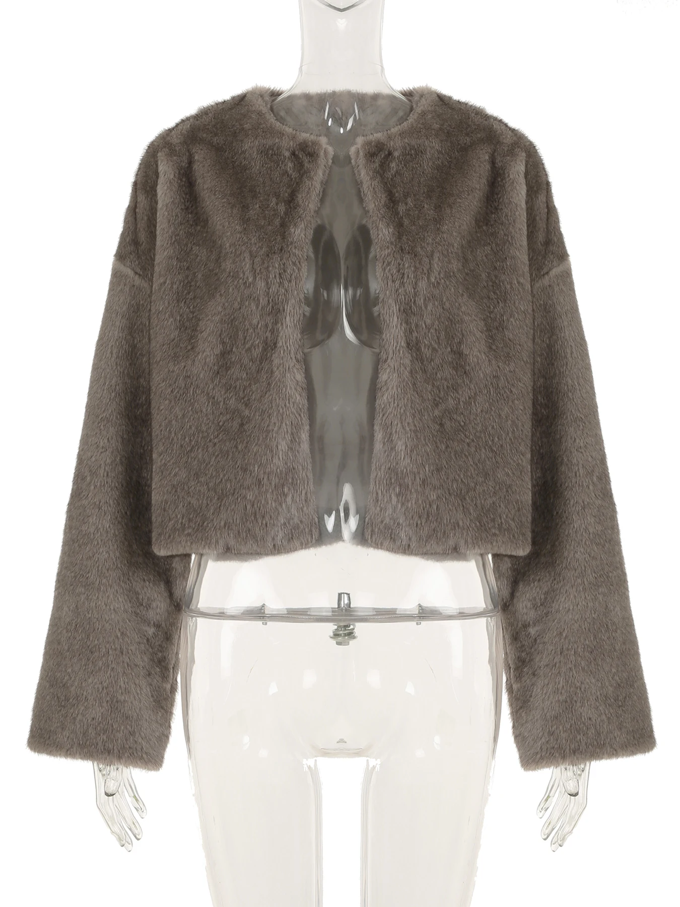 IAMSURE повседневные однотонные меховые пальто женские 2024 зимние теплые базовые