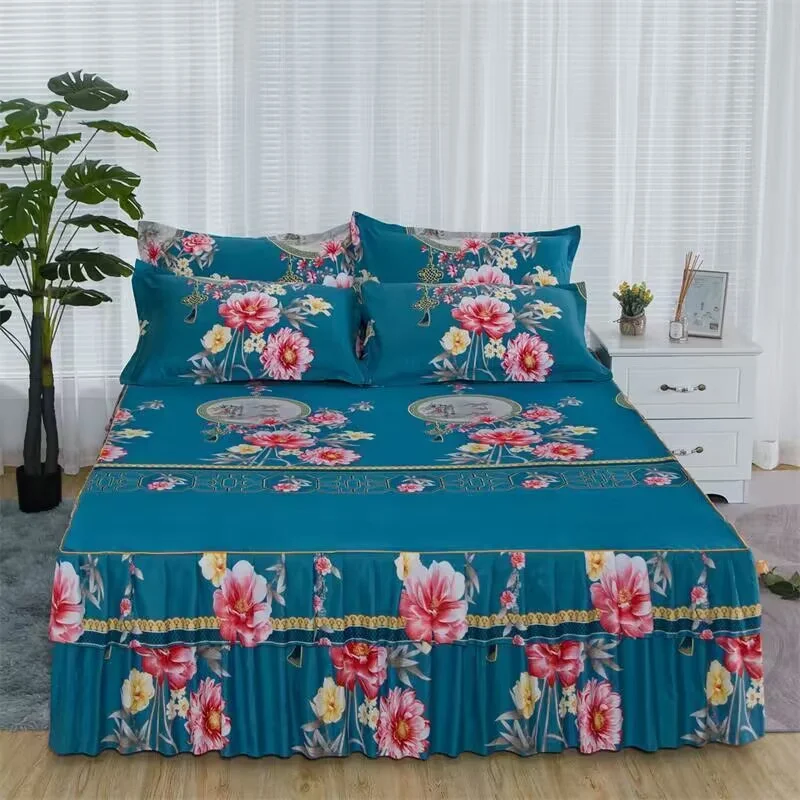 

European Bed Sets Cover Bed Sheet Pillow Cases 3 Pieces/Set Kpobatb Set Flower For Bed Top Fashion Bed Dress Set