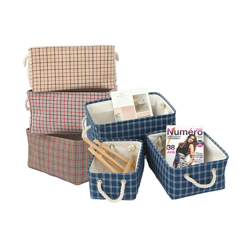 

Sundries Bunches Storage Box Storage Basket Cotton Linen Folding Large Wardrobe Clothing Storage Basket Storage Box
