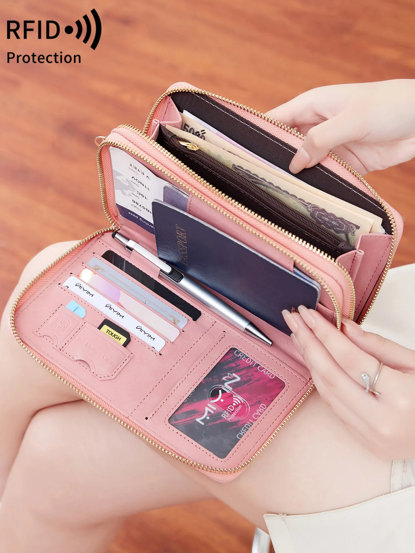 Сумка для паспорта и документов с защитой от кражи RFID-защитой