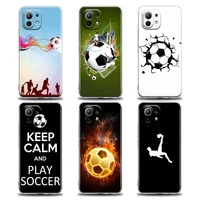 phone case for xiaomi mi 11 10 lite 10t note 10 mi 9 se 11t pro poco x2 m3 f3 x3 m4 soft silicone fire football soccer ball