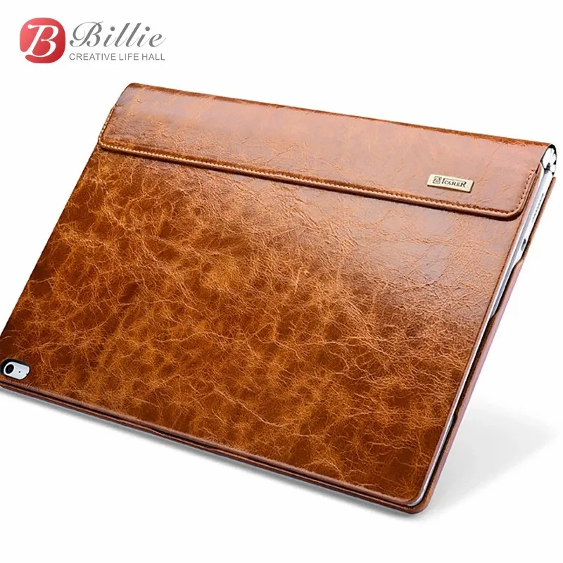 for Cowhide Leather Surface book2 3 case Oil Wax Vintage Genuine case surface book2 with stand function Laptop Iiner cover