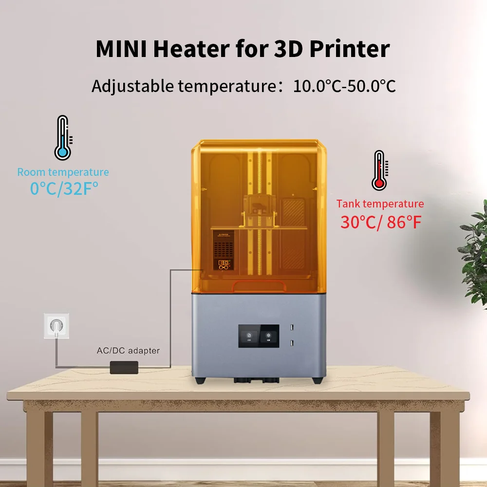 Фото Мини-нагреватель для ELEGOO,ANYCUBIC, CREALITY ЖК-дисплей DLP, смола, ЖК-дисплей, 3D-принтер, регулятор температуры, термостат нагрева, контроль температуры №2