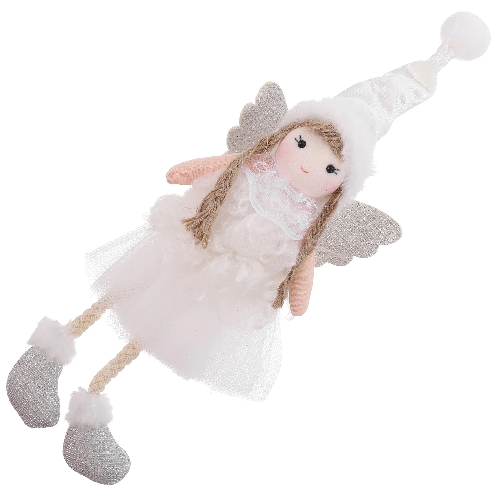 

Christmas Angel Girl Tree Pendant Xmas Plush Decor Party Favors Decoration Wing Hanging Ornaments