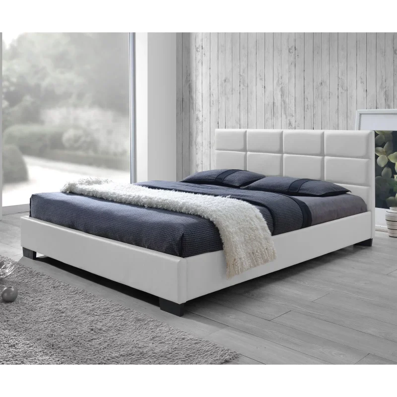 Baxton Studio Vivaldi Modern and Contemporary Faux Leather Padded Platform Base Bed Frame, Multiple Sizes, Multiple Colors
