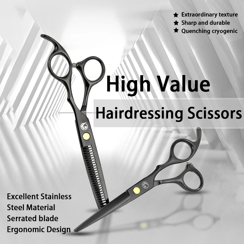 

Professional Hairdressing Scissors 6.0 Inch Thinning Haircuts Set Barber Accessories Haircuts Trimming Hairdressing Scissors