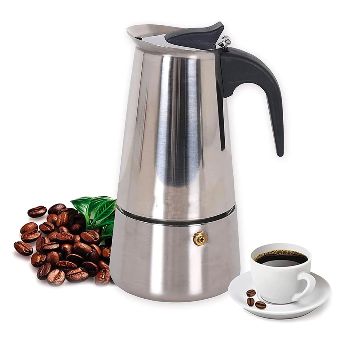 

Italian Moka Pot 2 Cups,Induction Coffee Maker Suitable for All Types of Plates, Espresso Coffee Maker,Coffee Maker