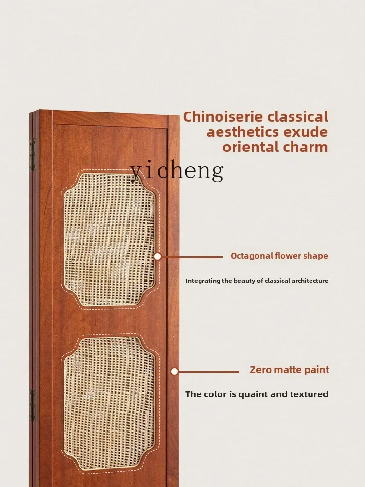 Zz вишневое дерево Ruyi складной экран из ротанга мобильная перегородка для