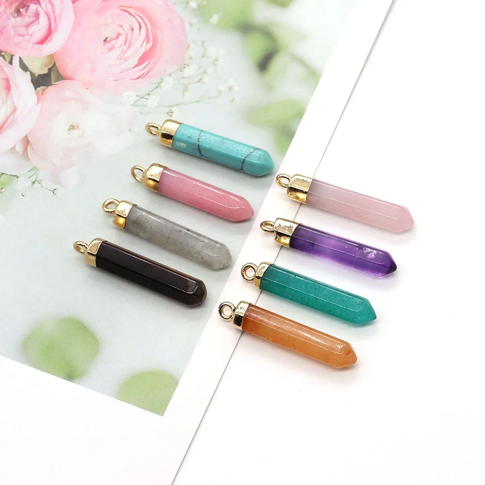 

Natural Stone Crystal Hexagon Quartz Pendant Ladies Healing Blue Pine Amethyst Necklace Boho Personality Jewelry Accessories