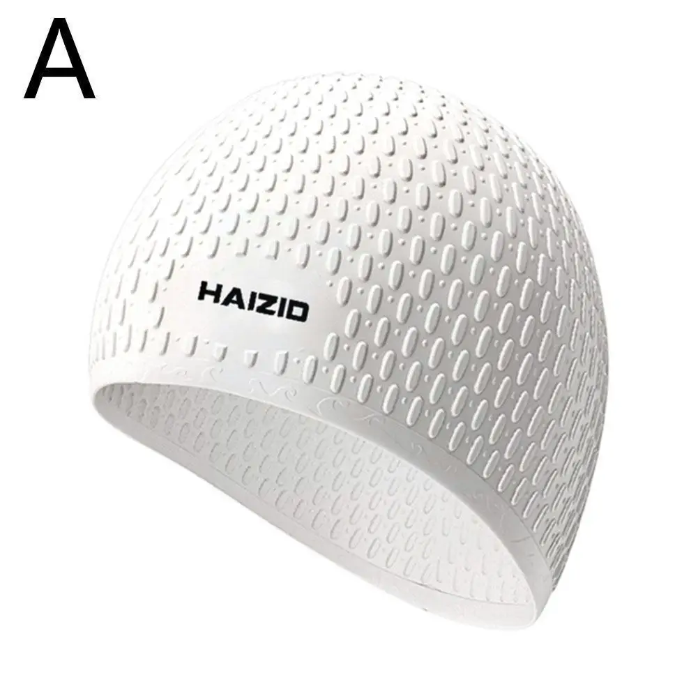 

New Silicone Swimming Cap Men Women Plus Size Adults Ear Sports Elastic Hair High Hat Caps Swimming Long Ultrath D0h8