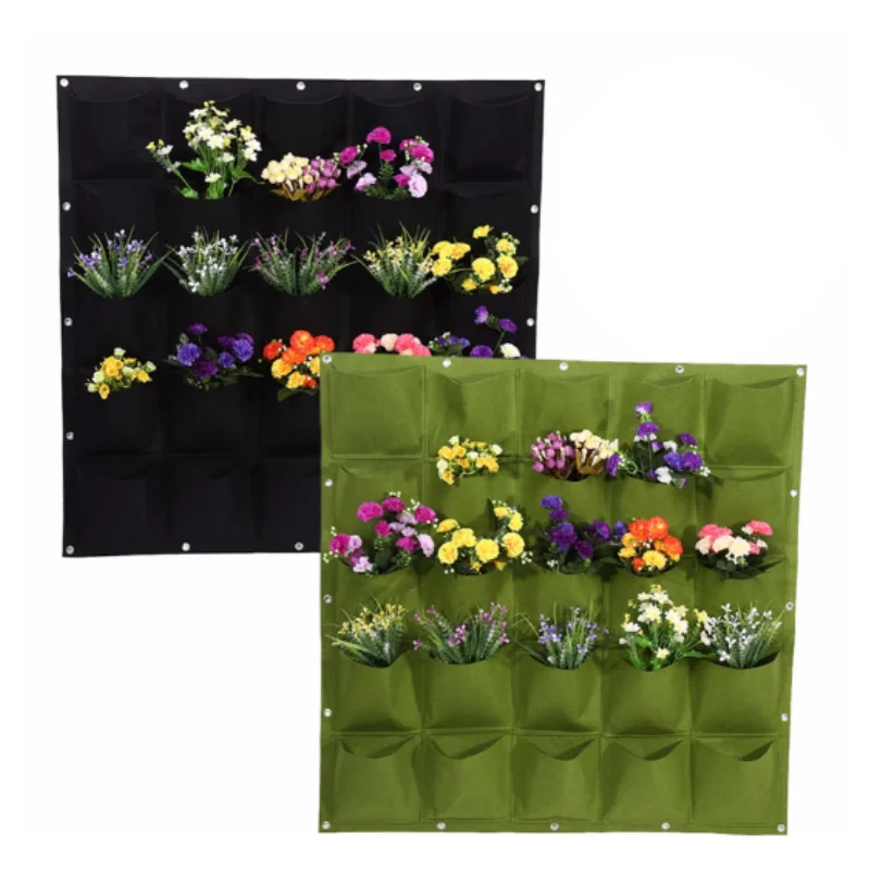 

9/18/36/49 Pockets Hanging Green Grow Bag Planter Vertical Garden Vegetable Living Garden Bag Felt Planter Growing Bags Flowers