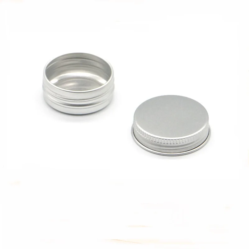 

5pcs Portable Silver Round Aluminum Tin Storage Cans Cosmetic Cream Sample Jar Screw Thread Lid Cream Hair Wax Case Container