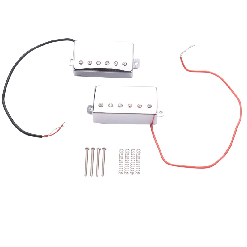 

Set Of 2 Electric Guitar Humbucker Pickup Neck Bridge Pickups For LP Guitar Accessories Chrome