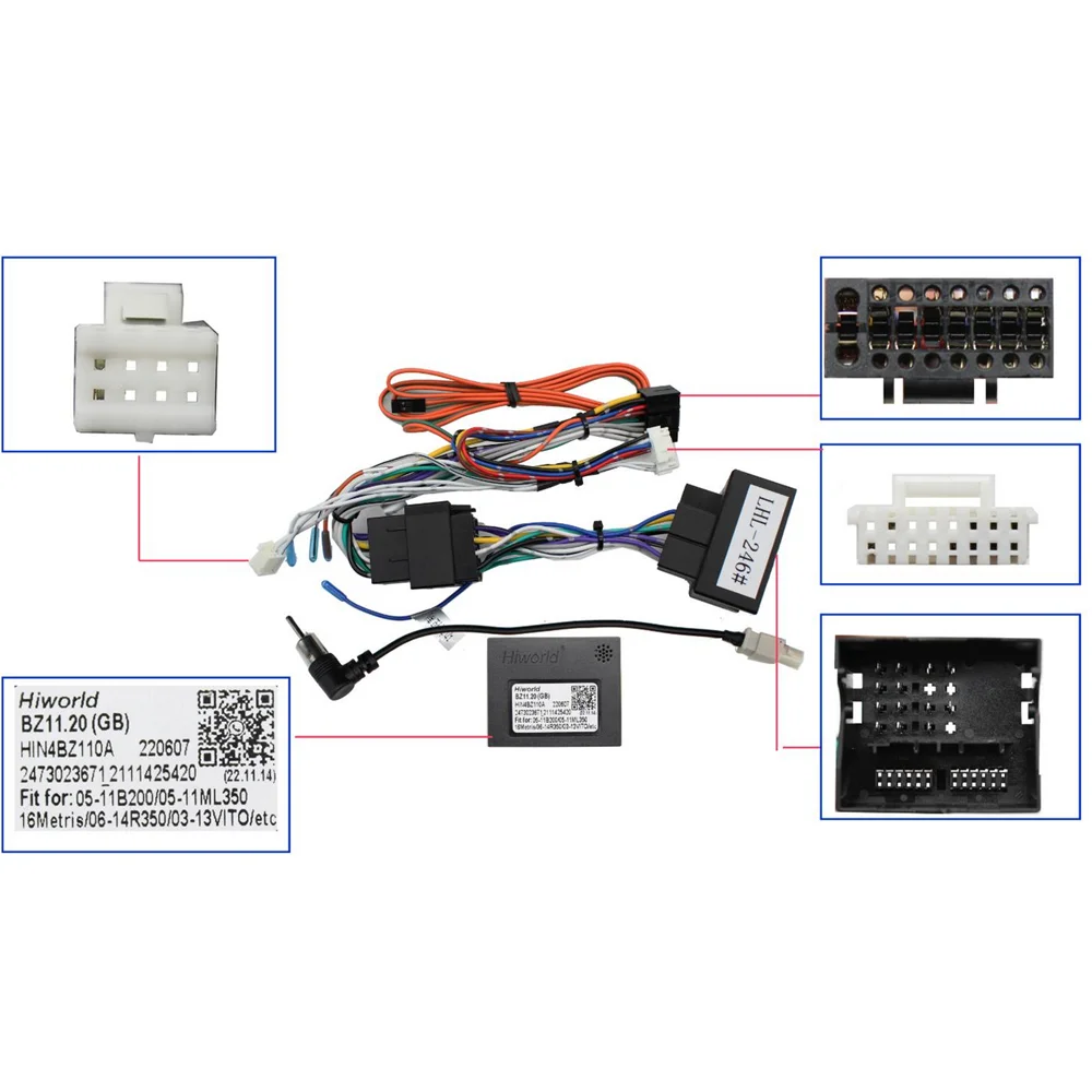 

Car Android 16PIN Power Wiring Harness Cable With Canbus For Mercedes Benz B200/C-Class/E-Class/ML/S300/Vito/Viano/R-Class