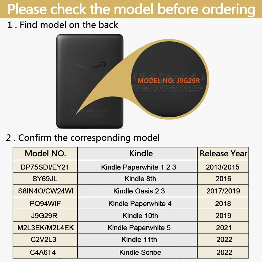 Магнитный чехол для Kindle 2022 Paperwhite 5 4 3 2 1 2021 8-го 10-го 11-го