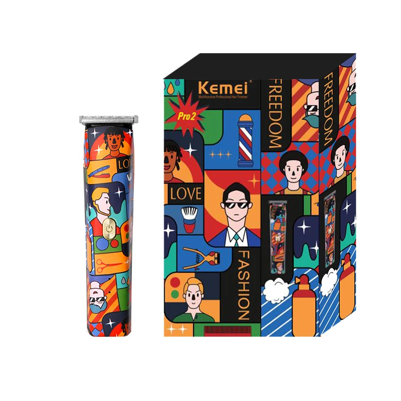 

kemei - 5017H T-Blade Fashion Graffiti Trimmer Men Zero Gapped Professional Hair Clipper Scrawl Finish Hair Cutting Machine